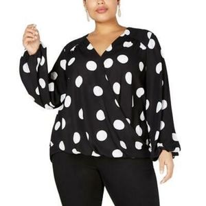 Polka Dot Wrap Blouse